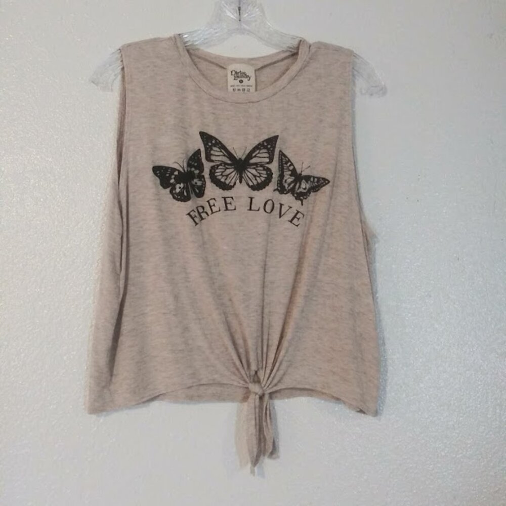 Dirtee Laundry women's size L oatmeal & black top